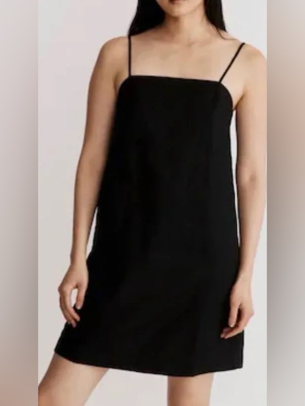Madewell Goldie Mini Dress in 100% Linen Minimal Strappy W/ Pockets Relaxed Fit